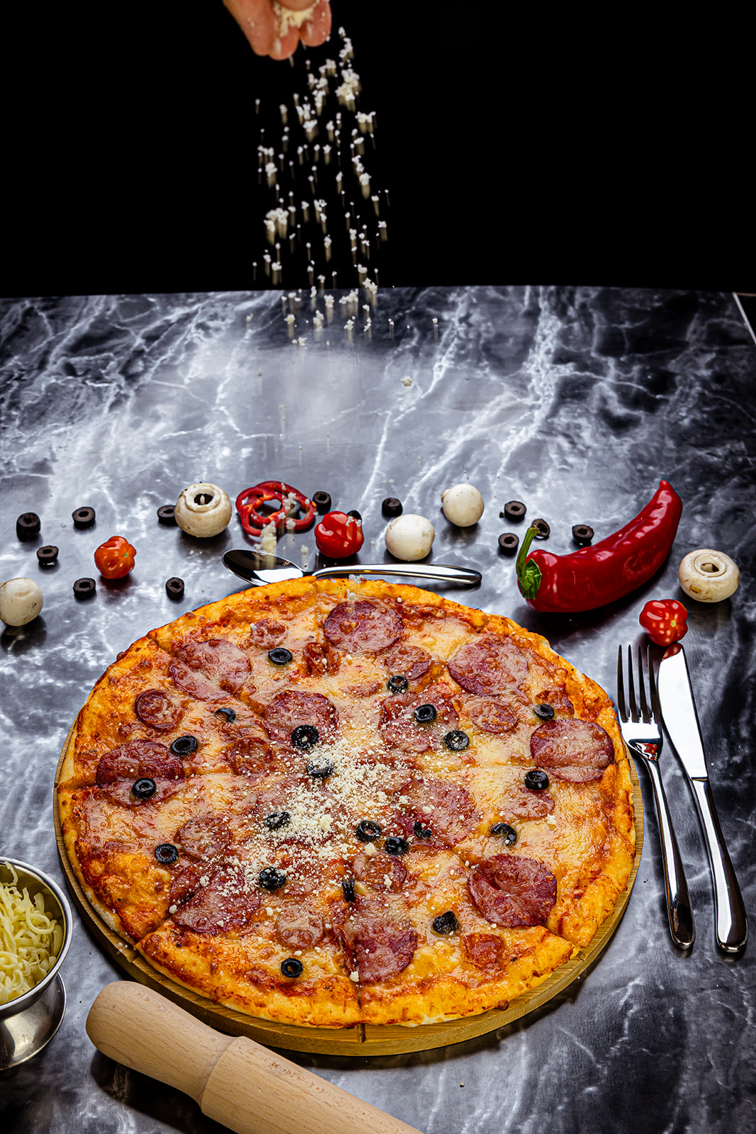 Fotografie pizza produs detaliu Craiova
